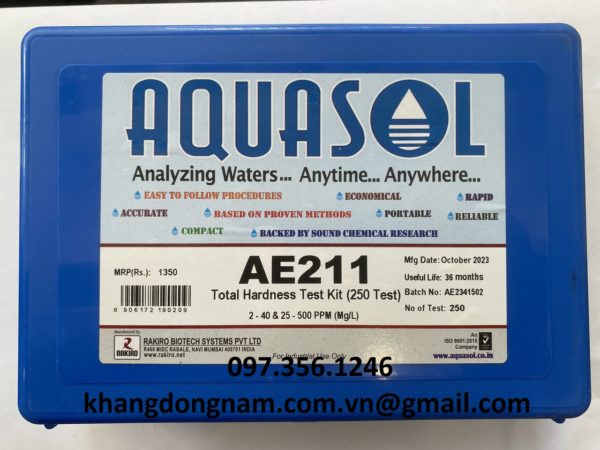 Bộ Kiểm Tra Độ Cứng Nước Aquasol Test AE201 và AE211