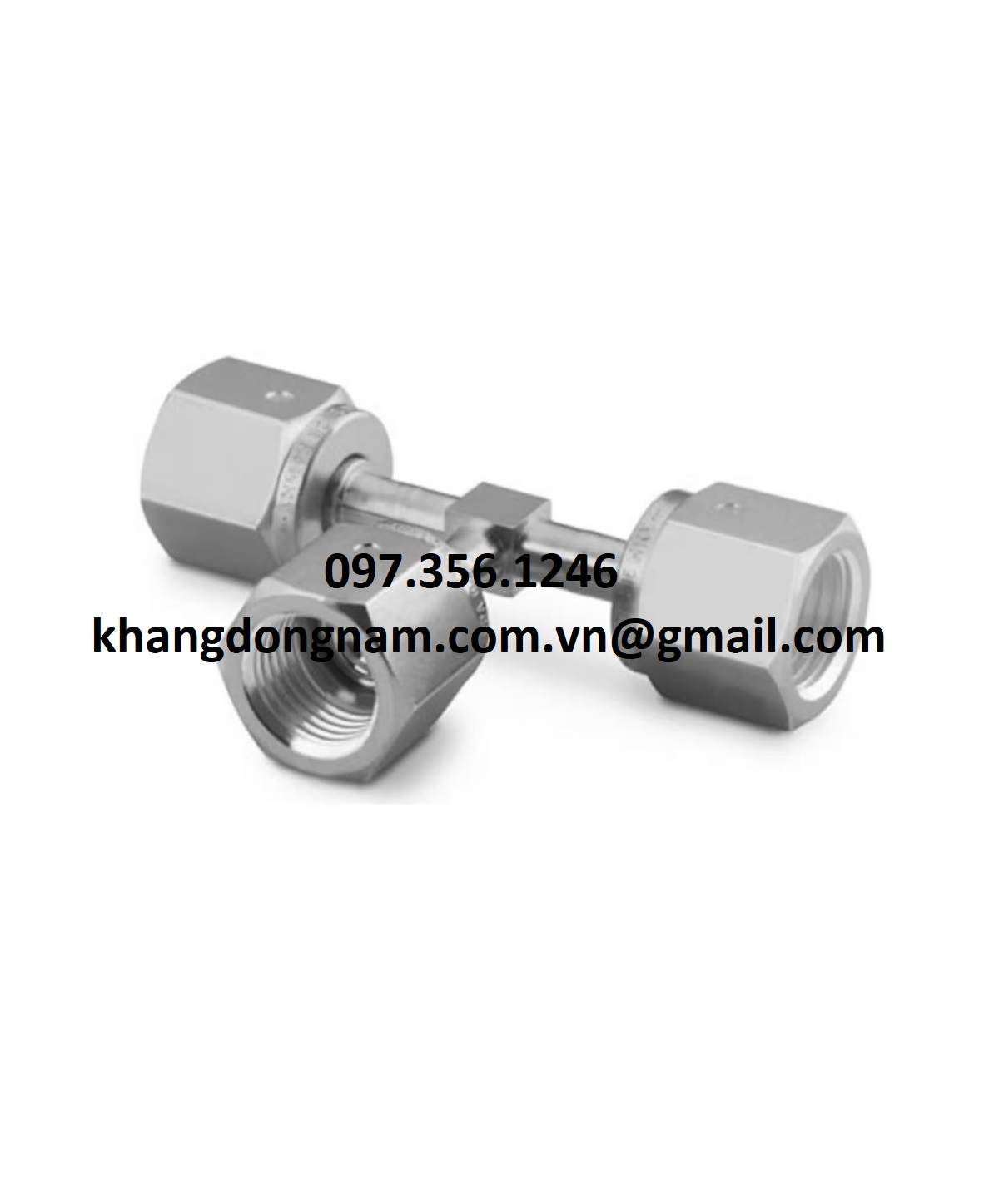 Khớp nối chữ T Ren Trong 316L VAR Welded VCR Face Seal Fitting, Female Tee, 1/2 in. WVCR